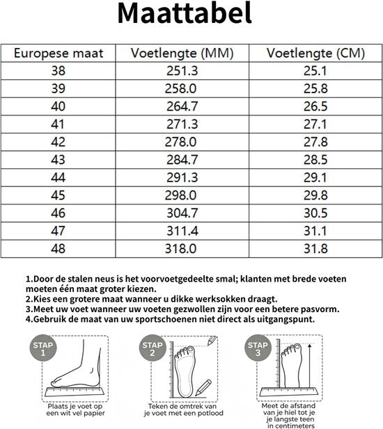 Veiligheidsschoenen Heren - Maat 42 - Stalen Neus & Anti-Perforatie Zool - Lichtgewicht & Ademend - Anti-Slip Werkschoenen met Draaisluiting - Zwart