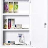 4goodz Medicijnkastje EHBO-kastje met slot RVS 18x40x60 cm - Wit