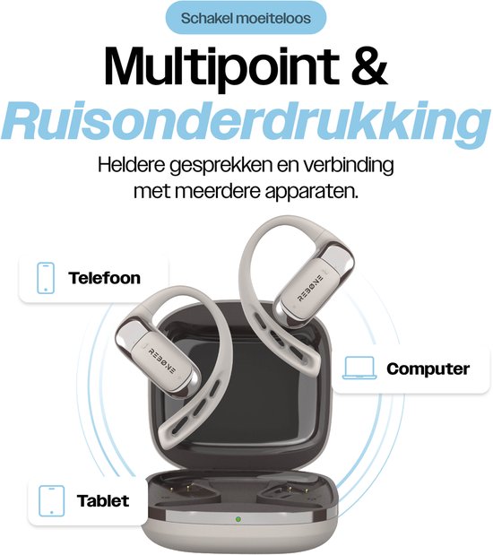 REBØNE® Sport Oortjes - Oordopjes Draadloos - Open ear - Draadloze - Bluetooth Koptelefoon