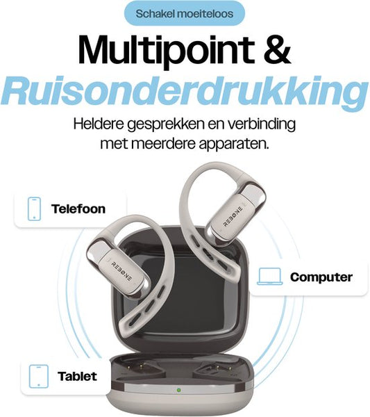 REBØNE® Sport Oortjes - Oordopjes Draadloos - Open ear - Draadloze - Bluetooth Koptelefoon