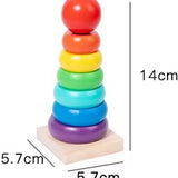 DMG Supply Houten Speelgoed Set - Montessori Speelgoed - Vormenstoof - Kralenspiraal - Regenboogstapelaar - Vanaf 3 Jaar