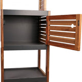 Acaciahout Hoge Badkamerkast 1 deur en 5 legplanken 30x38x170 cm