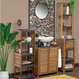 4goodz Badkamerkast Acaciahout halfhoog 5 planken - 30x36.5x108 cm
