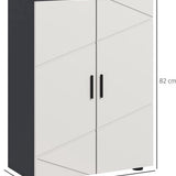 Badkamerkast halfhoog 2 deurskast 30x60x80 cm - Antracietgrijs - Wit