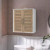 4goodz Wandkast Badkamer MDF Stockholm 52x22x55cm - wit/bruin