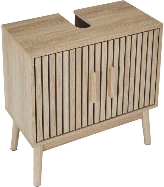 Wastafelonderkast Klaus met Uitsparing - 30x60x70 cm - Wastafelmeubel Bruin