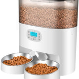 Automatische Voerbak - Kat en Hond - 2-in-1 Voerautomaat - Voice Recorder & Timer - App Besturing - 6L - Wit