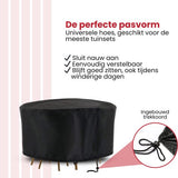 Tuinmeubelhoes Rond - Zwart - Beschermhoes voor je Tuinset - Tuinmeubelbeschermhoes