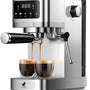 NovaWare® Espressomachine – Pistonmachine – Koffiemachines - Kopjesverwarmer - Met Stoompijpje - RVS