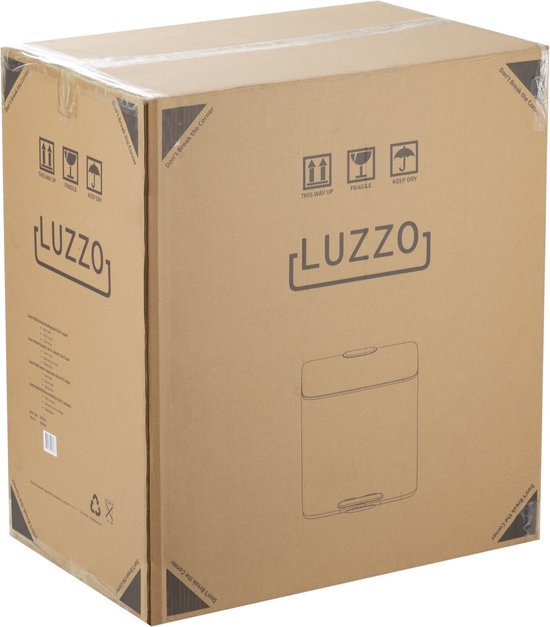Luzzo® Pedaalemmer 51 liter - 3x17 ltr - Afvalbak Afvalscheiding - Zwart