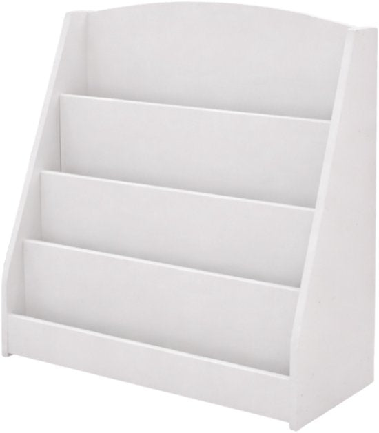 Kinderboekenkast - 88 x 80 x 30 cm - Wit - Hout - Kinderboekenrek - Boekenrek Kinderkamer