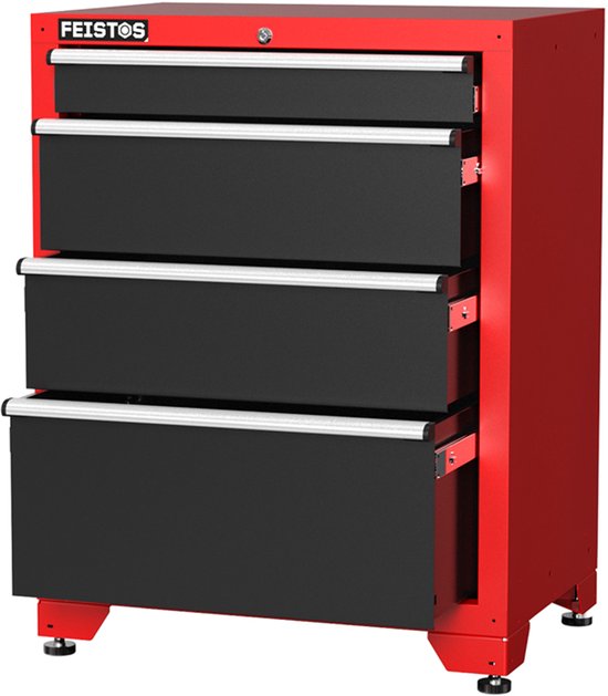 Feistos Juno 13 XL Gereedschapswand - 528 x 46 x 198 cm - Zwart/Rood