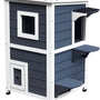 4goodz Kattenvilla 2 verdiepingen 51x51x81 cm - Grijs