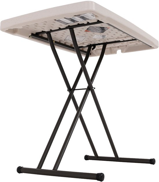 Lifetime® Compacte Campingtafel Bijzettafel Hoogte Verstelbaar - 49x76x53 cm