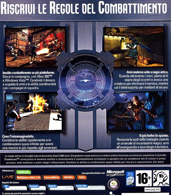 Microsoft Shadowrun Pc (Comp.Vista) video-game Basis Italiaans