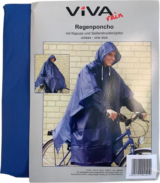 Regenponcho - Blauw - One size fits all - Fietsponcho - Wanderlponcho - Regenpak - Regenjas