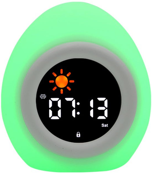 Kinderwekker met Nachtlamp – Slaaptrainer Wekker Kind – Digitale Wekker Kinderkamer – LED Nachtlamp met Kleurenlicht – Oplaadbare Wekker Peuter & Kind – Slaaptrainer met Alarm en Snooze