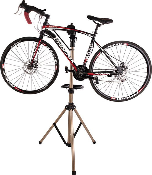 4toolz® Fiets Reparatiestandaard PRO – Aluminium – 360° Draaibaar - Met Gereedschapsbakje