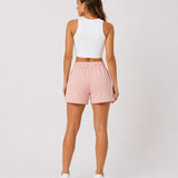 SparkNine Pulse short dames - met trekkoord & zijzakken - zachte sportbroek - L - roze - elastische taille - ademend & comfortabel