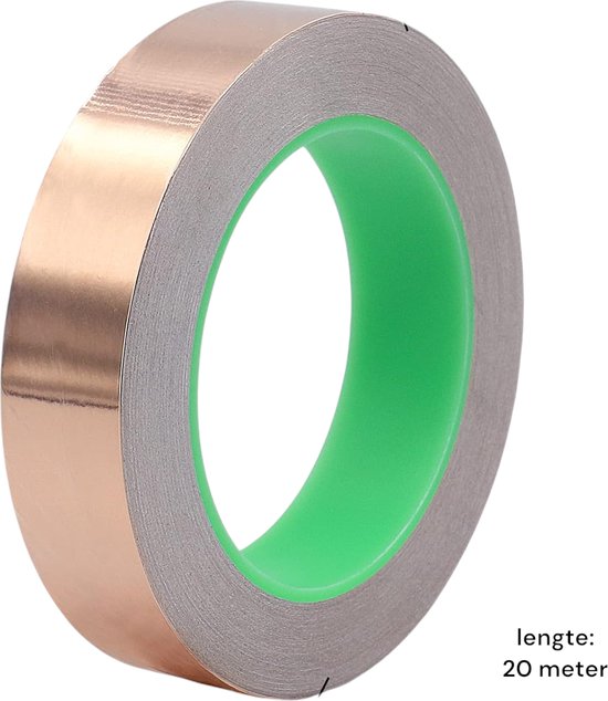 Kopertape - 20 Meter - Slakkentape - Geleidende Tape – Anti Slakken Tape –– Planten Bescherming – EMI Afscherming - Slakkenval