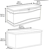 Lifetime® Kunststof Kussenbox 495L - tuinkist 61x152x67cm - Lichtgrijs