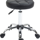 Ergonomische Rolkruk Kunstleer - Werkkruk in Hoogte Verstelbaar 51-67 cm - Zwart