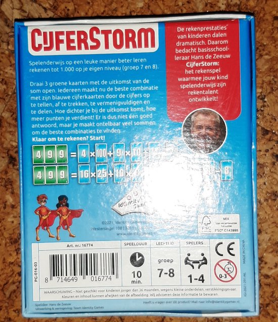 Identity Games Cijferstorm Groep 7 en 8 - Kaartspel