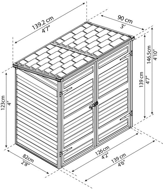 Palram Containerombouw voor 2 containers - Afvalbak kliko ombouw