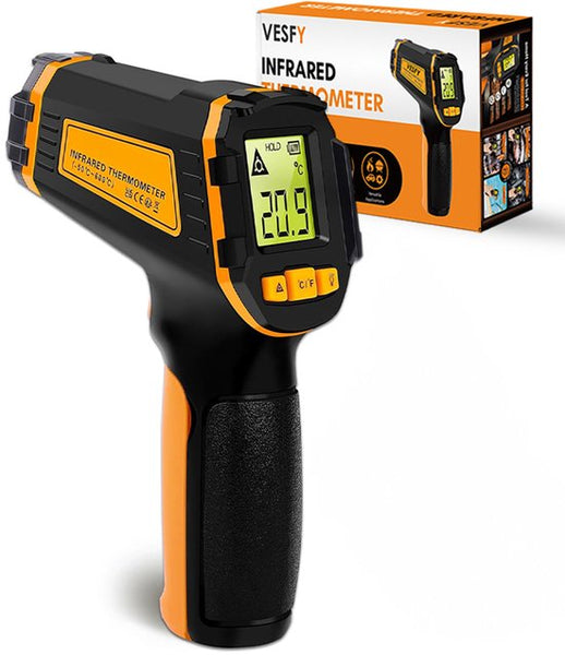 Vesfy Digitale Infrarood Thermometer - Bereik -50 t-m +490 °C - IR Thermometer - Warmtemeter - Vleesthermometer
