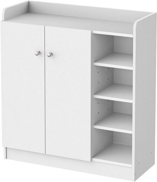 Schoenenkast Schoenenrek met 2 Deuren en 4 Vakken - Wit