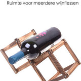 Wijnrek - Wijnflesrek - Wijnfleshouder - Hout - Geschikt voor 3 flessen