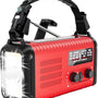 NovaWare NoodRadio Solar Opwindbaar - FM-AM - Powerbank Zonneenergie met 20.000mAh - Survival Noodpakket - Draagbare Radio op batterijen – Rood