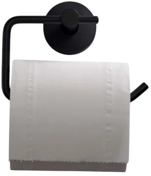 Badkamer Accessoire Set - Zwart – 4-delig – Handdoekstang, WC Rolhouder, Handdoekring & Haak – RVS – Wandbevestiging – Modern Design