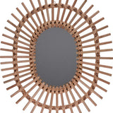 4goodz Wandspiegel Zon ovaal 58x49 cm - Bruin