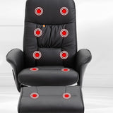 Relaxfauteuil met Massagestoel met voetenbank Kunstleer - Zwart