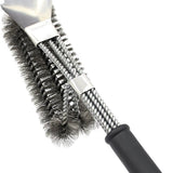 BBQ Borstel met Schraper - BBQ Accessoires - BBQ Schoonmaakborstel geschikt voor alle merken - 2 in 1 - Barbecue Staalborstel - RVS - Zilver
