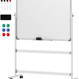 Magnetisch Whiteboard, 120 x 90 cm Kantelbaar en verrijdbaar - Met Markers en Wisser