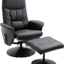 Relaxfauteuil met Massagestoel met voetenbank Kunstleer - Zwart