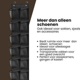 Schoenenkast Hangend - Schoenenzak 12 vakken - Opbergen van Schoenen aan Deur - Schoenenzak Zwart - Oplossing voor rondslingerende schoenen - Hoogwaardige Schoenenkast