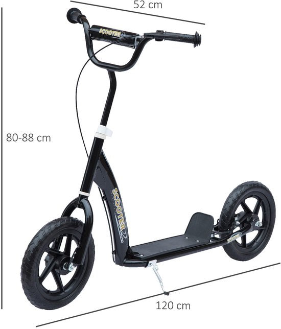 Scooter Step hoogteverstelbaar 12 inch - Zwart