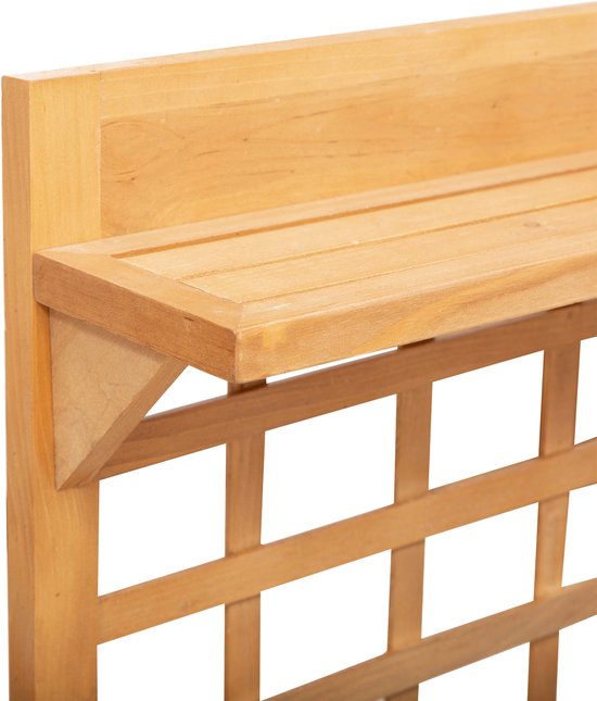 Verhoogde Plantenbak Hout op Wielen met klimrek - 45x105x135 cm