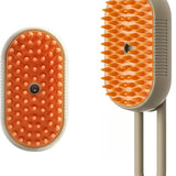NOVIFY® Luxe Kattenborstel - Hondenborstel - Kattenkam met Massagefunctie - met Stoom - Kortharig - Langharig - Kaki