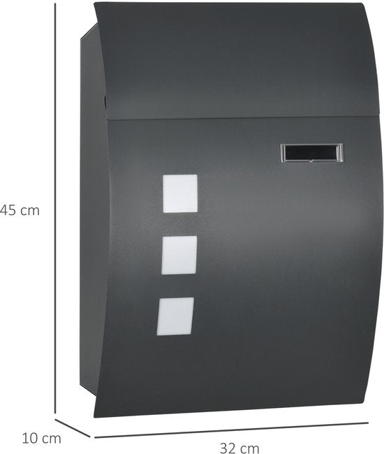 4goodz Wandbrievenbus met Slot - Antraciet