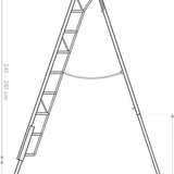 Niwaki 3-poot Tuinladder 270 cm in Hoogte Verstelbaar - Plukladder NW02700
