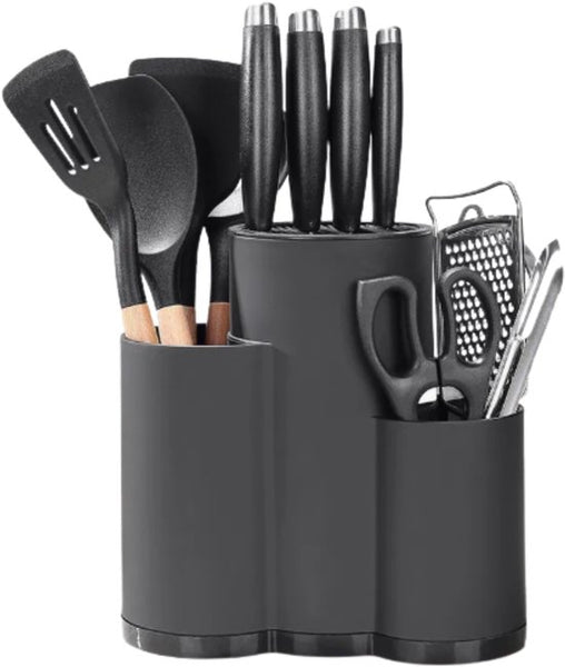 Keukengerei houder - Zwart - Aanrecht Organizer - Pollepel houder - Keuken Organizer - Kunststof - Messenhouder - Messenhouder - Messenblok