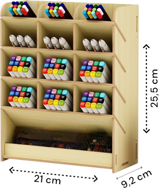 Bureau Organizer Hout - Pennenbakje - Desk Organizer - Pennenhouder