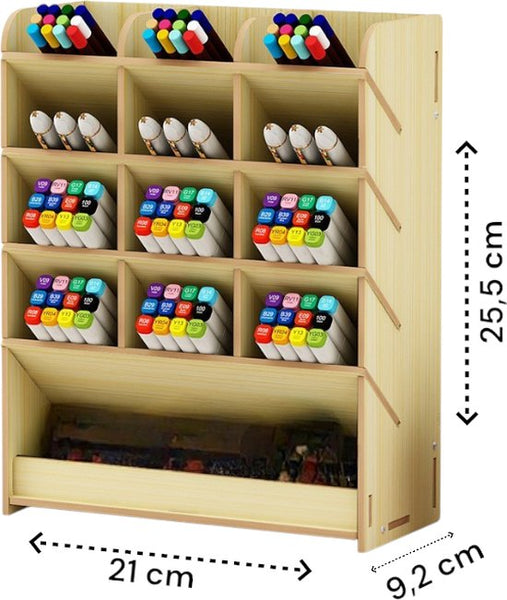 Bureau Organizer Hout - Pennenbakje - Desk Organizer - Pennenhouder
