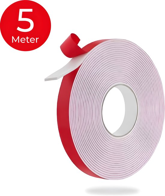 24ME® - Strong Dubbelzijdig PE Foam Tape - Wit - 20mm x 1mm - 5 Meter - Extra Sterke Kleefkracht