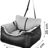 Autostoel Hond - Zwart - 50 x 55 x 35 cm - Hondenmand Met Veiligheidsriempje Voor In De Auto - Automand Hond - Hondenstoel voor Honden
