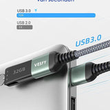 Vesfy USB verlengkabel 3.0 Snelheid tot 5Gbps - meter - USB 3.0 USB 3.0